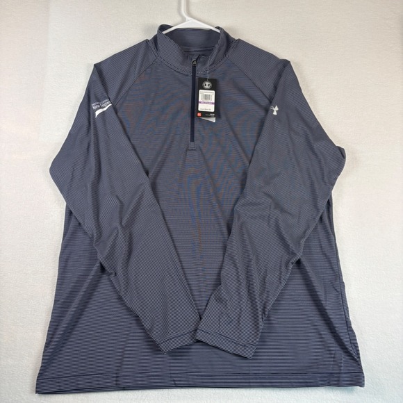 Under Armour Other - Under Armour Mens 2XL HeatGear 1/4 Zip Pullover Navy Blue Striped Performance